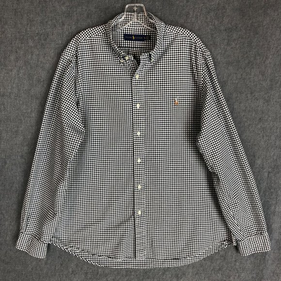 Polo Ralph Lauren Other - Polo Ralph Lauren Shirt XL Extra Up Long Sleeve Black Check Logo Pony